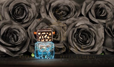 Carissima Car Perfumes - Auto parfum - 'Santal' - Luxe - Auto Luchtverfrisser - 10ml - Lichtblauw - Sandelhout - Leer - Kardemon