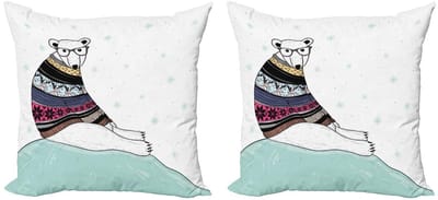 ABAKUHAUS Kussenhoes Set – 2x50x50 cm – Dubbelzijdig digitaal bedrukt – Multicolor
