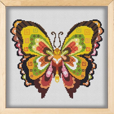 BORDUURPAKKET VLINDER - Mandala - Awesome Pattern - telpatroon om zelf te borduren