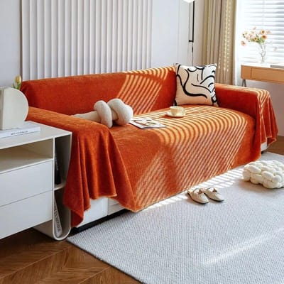 Vier Seizoenen Universele Chenille Sofa Handdoek Effen Kleur Dubbelzijdig Sofa Handdoek voor Woonkamer Antislip L-vormige Bank Handdoek Deken 180x90cm1pcs