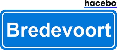 Hacebo - Plaatsnaam Sticker - 29x10 CM - Bredevoort sticker - Verkeersborden sticker - grappige cadeaus - Bredevoort