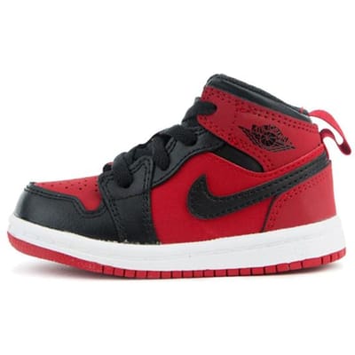 Jordan Air Jordan 1 Banned Demping Ondersteuning Hoge top Peuterschoenen Zwart Rood Baby en Peuter 640735-610 7C black