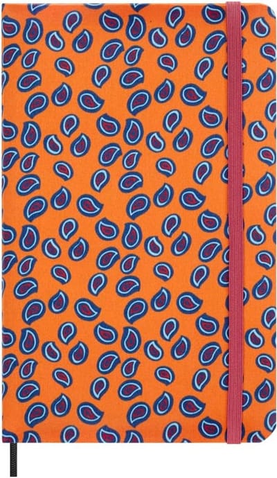 Ongedateerde 12-maanden weekkalender A5 - zijden afwerking - oranje - met geschenkverpakking
