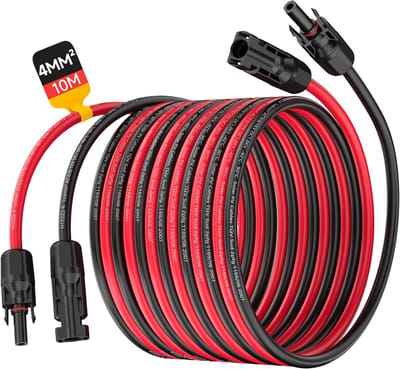 10m PV Zonnekabel 4mm² Verlengsnoer met Zonnestekker - IP68 Waterdicht