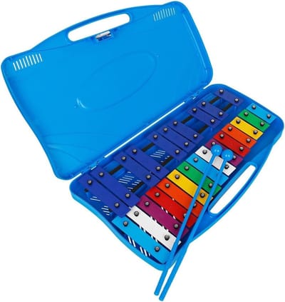 Dailygoody - Klokkenspel - Muziekinstrument - Upgrade van Xylofoon - Blauw - 25 Toetsen - Geschikt voor Beginners - Met Twee Hamers