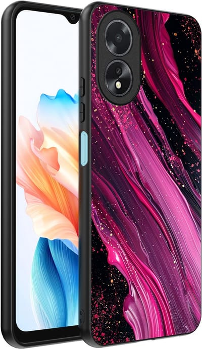 Smartphonica Telefoonhoesje Geschikt voor Oppo A18 met marmer opdruk - TPU backcover case marble design - Paars Roze geschikt voor Oppo A18