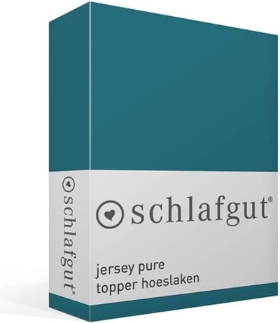 Schlafgut Jersey Pure topper hoeslaken - Eenpersoons - Petrol Deep