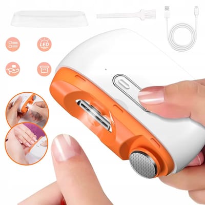 2 In 1 Elektrische Nagelknipper-USB Geluidsarme Professionele Automatische Nageltrimmer Slijper Met Kladjesopslag Voor Kinderen En Volwassenen - Nagelverzorgingstool