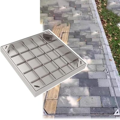Putdeksel Frame - Afdekplaat RVS - Drainage Systeem - Zwaar Ontwerp - 900x600mm - Zilver