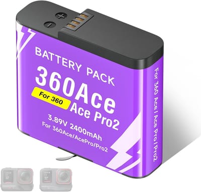 1x 2400mAh Reservebatterij voor Sportcamera - Oplaadbare Accu voor Lange Opnames