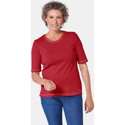 Basic shirt van puur katoen - rood - Gr. 38 van Goldner Fashion