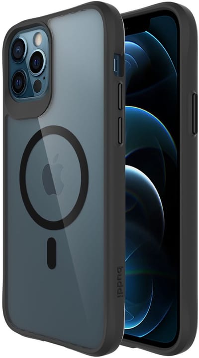 Buddi Hybrid - Hoesje Geschikt voor Apple iPhone 12 / 12 Pro - Compatibel met MagSafe - Back Cover met Magneet - Magnetische Beschermhoes - Transparant Zwart