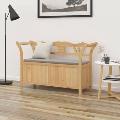 Houten Bank - Entree Bank - Hal Opbergen - Massief Sparrenhout - 107x45x75.5 cm - Bruin