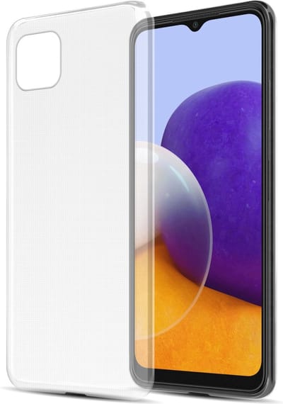 Cadorabo Hoesje geschikt voor Samsung Galaxy A22 5G in VOLLEDIG TRANSPARANT - Beschermhoes gemaakt van flexibel TPU Silicone Case Cover