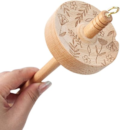 Garenvalaspil Bovenste Wiel Spin Houten Spilset Handmatig Spinnen Wol Starter Spinplant Vezel Spinnen voor Beginners
