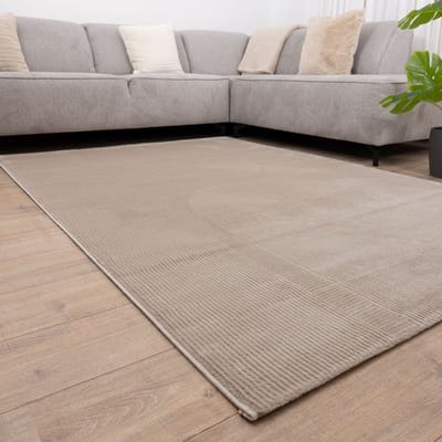 Beige Tapijt Kwalitatief Laagpolig Vloerkleed Koho Premium Touch 3D Toon op Toon - 280x380cm- Modern - Woonkamer - Salon - Slaapkamer - Eetkamer