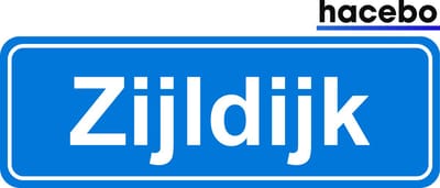 Hacebo - Plaatsnaam Sticker - 29x10 CM - Zijldijk sticker - Verkeersborden sticker - grappige cadeaus - Zijldijk