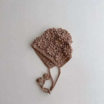 Gebreide Baby Muts Kinderen Meisjes Handgemaakt Haakwerk Oorkleppen Muts Schattig Open Werk Warm Lente Hoofddeksel Mode Oorbescherming Cap One Size gray