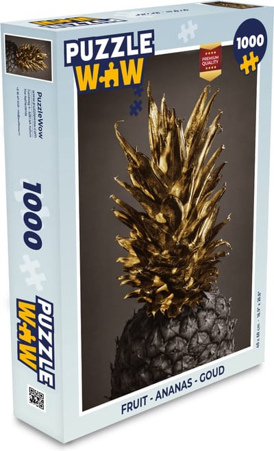 Puzzel Fruit - Ananas - Goud - Legpuzzel - Puzzel 1000 stukjes volwassenen