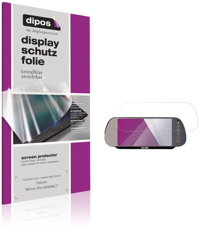 dipos – 2x Beschermfolie geschikt voor Falcon Mirror FN-HDMWC7 | Krasbestendige & heldere Screenprotector Ultra-Thin
