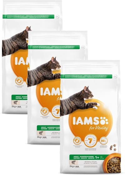 Iams Cat Adult Zalm - Kattenvoer - 3 x 3 kg