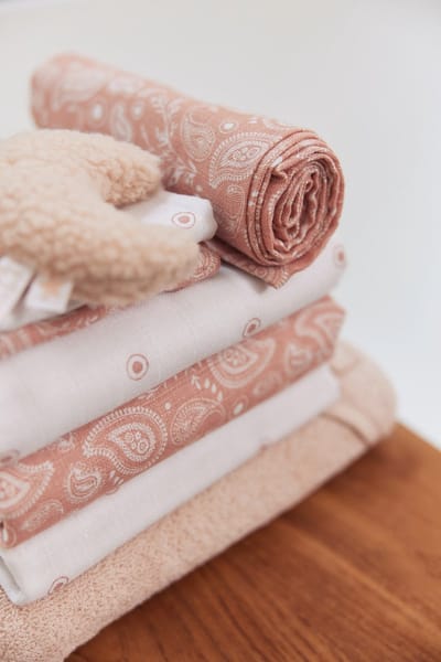 Jollein Monddoekje Hydrofiel Paisley & Halo - Rosewood- 2 Stuks