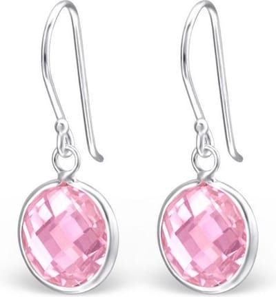 Montebello Oorbellen Caley Pink - 925 Zilver E-Coating - 10x25mm