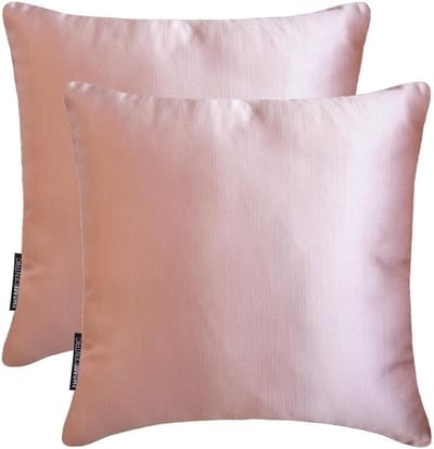 Decoratieve Kussenhoes - Kussensloop Satijn - Woonkamer Decoratie - Handgemaakt Ambacht - 60x60 cm 2-Pack - Lichtroze