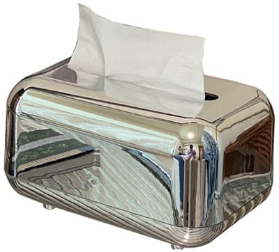 Dailygoody - Vintage Tissue Box Cover - Stijlvolle Tissueboxhouder - Zilveren Kleur - Gezichtspapierorganizer - Geschikt voor Thuis en Kantoor