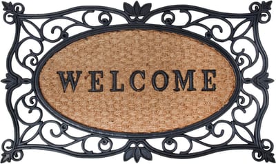 Deurmat rubber/kokos "Welcome" - 75 cm x 45 cm - deurmat - mat - anti slip - voor binnen en buiten - geschenk - cadeau - gift - nieuwjaar - kerst - verjaardag