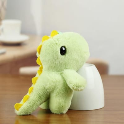 Mignon Dinosaure Poupée Peluche Porte-clés Jouet Sac à Dos Voiture Accroche Porte-clés Animal Pendentif Accessoires Décoratifs Ornement Cadeaux beige