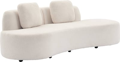 sweeek - 3-zits organische komma bank in boucléstof l 232 x b 97 x h 68cm