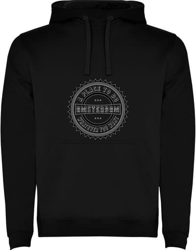 Zwarte Hoodie Amsterdam A place to do whatever you want - Mooie Opengewerkte letters Humor - Stoer Maat M