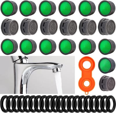 Regulator voor Waterkranen, 20 Stuks, Efficiënte Waterbesparing, Filter voor Keuken en Badkamer, M20 Aansluiting