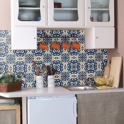 Zelfklevende tegelmuurstickers voor keuken en badkamer - 60 Azulejos Novella tegelstickers - 60 stickers 15x15cm