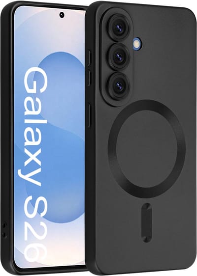 ShieldCase MagSafe Hoesje - Geschikt voor Samsung Galaxy S26 - Lens Protectie - Zwart