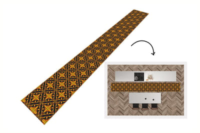 Keukenloper - Keukenmat - Patronen - Kerst - Goud - 400x50 cm - Keuken vloerkleed