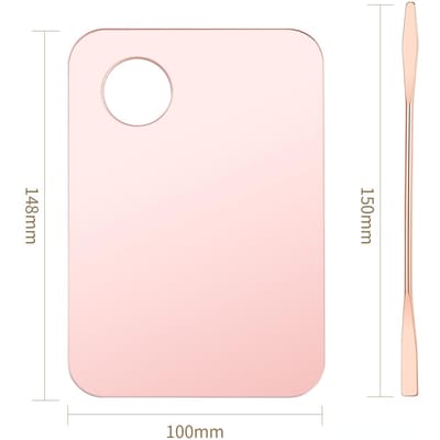 Acryl Palet Met Stang Make-up Menggereedschap Nail Art Polish Mengplaat Foundation Oogschaduw Roze Goud