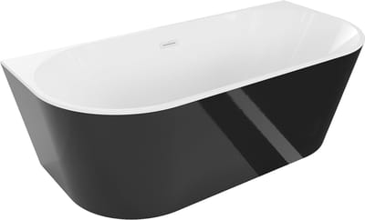 Mexen Oval vrijstaand hoekbad 180 x 80 , wit/zwart, witte overloop - 52671808075-20