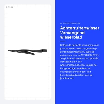 Dailygoods- Achterruitenwisserarm Vervanging 6405V5 - Wisserblad - Auto Achterruitenwisser - Hoge Treksterkte - Natuurlijk Rubber - Stille Werking - Ruitenwisserarm