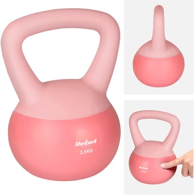 Rebel Active Serie - Zachte Kettlebell - 2.5kg - Veilig PVC - Fitness Gebruik