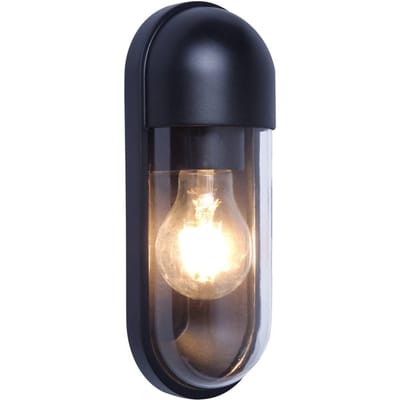 Viokef Cap buitenwandlamp, zwart, hoogte 24 cm
