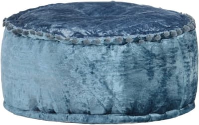 Ronde Poef 40x20 cm Zacht Velours - Comfortabele Voetenbank en Zitkruk