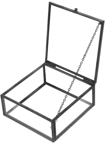 Sieradenbox van glas met deksel, opbergdoos voor ringen en cosmetica, stijlvolle displayhouder voor sieraden