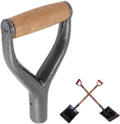 Dailygoods- Schop Handvat Y-vormig - Ijzeren Vervanging - Beuken Houten Handgreep - Tuingereedschap - 23 cm Lengte - 12 cm Breedte - Schep
