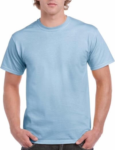 T-shirts lichtblauw voor heren - zware 200gr kwaliteit - Basic shirts - Katoen - Korte mouwen - Comfort pasvorm M