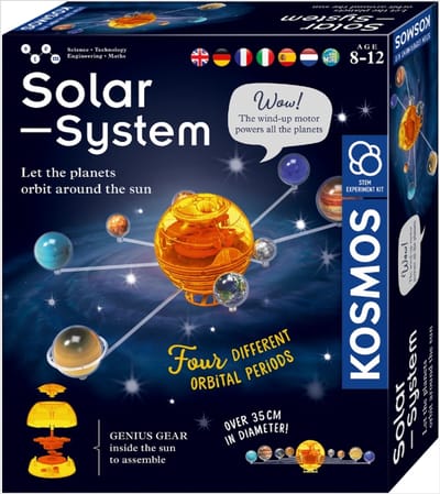 KOSMOS Orbiting Solar System - Bouw Je Eigen Zonnestelsel - Mechanisch Model met Opwindmotor - Geen Batterijen Nodig - 35 cm Diameter - STEM Experimenteerset - Vanaf 8 Jaar