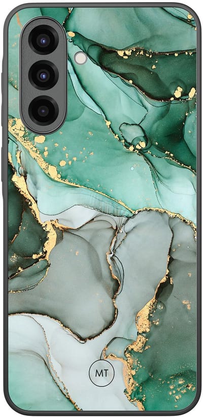 Hoesje geschikt voor Samsung Galaxy A36 - Marble Design - TPU Hard Case Backcover - Grijs, Groen - Mooie Telefoonhoesjes