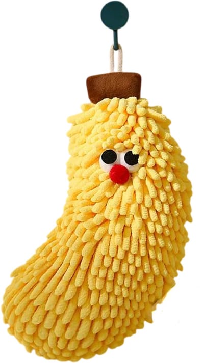 Banaanvormige Handdoek – Ophang Handdoek & Keukenhanddoek voor Badkamer – Zacht, Absorberend Washcloth -Washandje