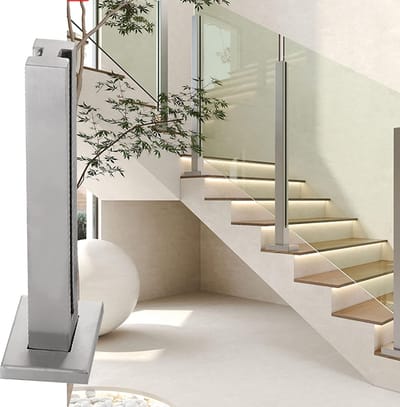 Terrasleuning paal - Baluster paal - Buitenruimte verfraaien - Roestvrij staal 304 - 1049 cm - Zilver